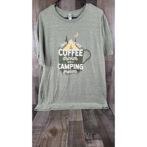 Just Another Coffee Drinker With a Camping Problem Adult tee Size large